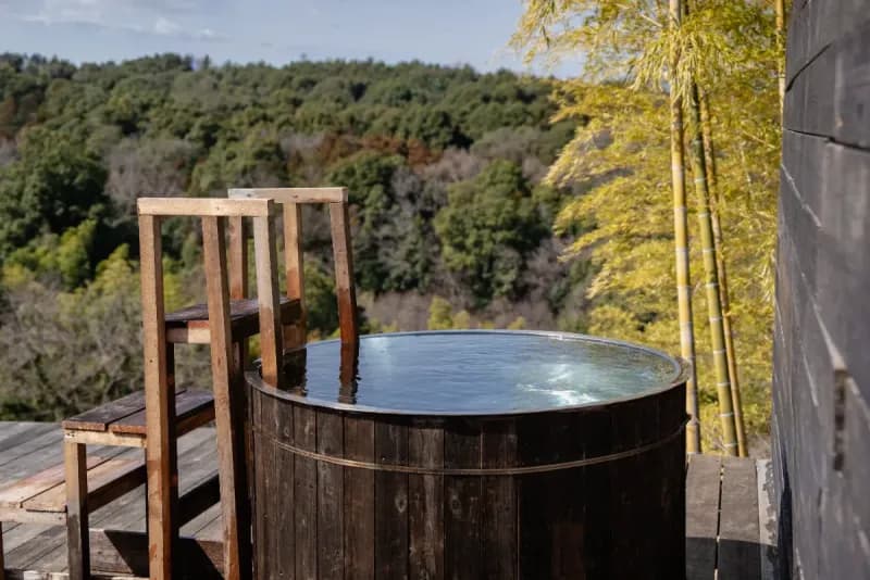 木樽の天然水風呂
